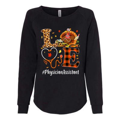 Thanksgiving Love Physician Assistant Leopard Funny Womens California Wash Sweatshirt