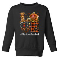 Thanksgiving Love Physician Assistant Leopard Funny Toddler Sweatshirt