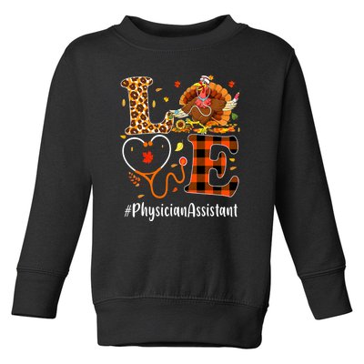 Thanksgiving Love Physician Assistant Leopard Funny Toddler Sweatshirt