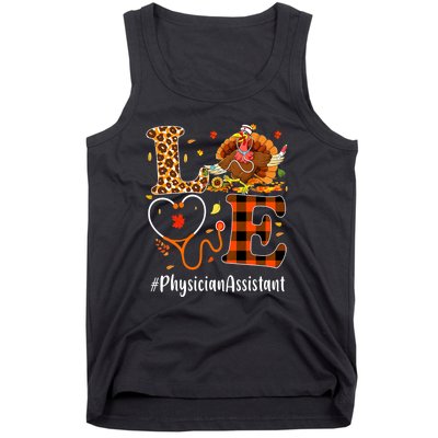 Thanksgiving Love Physician Assistant Leopard Funny Tank Top