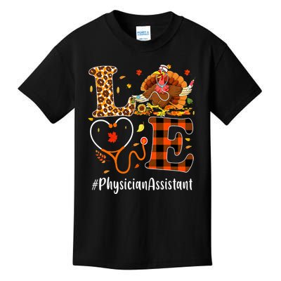 Thanksgiving Love Physician Assistant Leopard Funny Kids T-Shirt