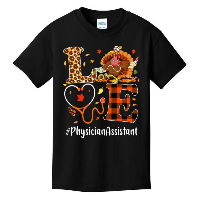 Thanksgiving Love Physician Assistant Leopard Funny Kids T-Shirt