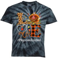 Thanksgiving Love Physician Assistant Leopard Funny Kids Tie-Dye T-Shirt