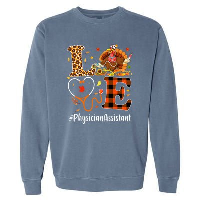 Thanksgiving Love Physician Assistant Leopard Funny Garment-Dyed Sweatshirt