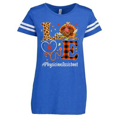 Thanksgiving Love Physician Assistant Leopard Funny Enza Ladies Jersey Football T-Shirt