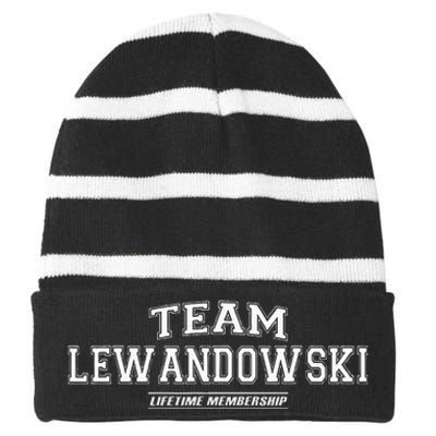 Team Lewandowski Proud Family Surname Striped Beanie with Solid Band