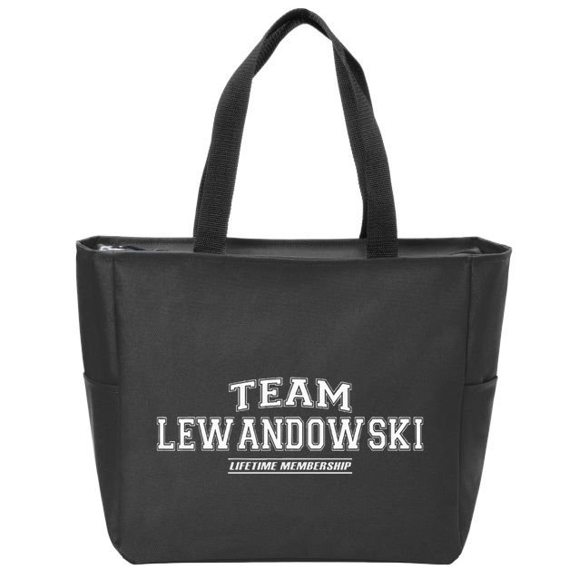 Team Lewandowski Proud Family Surname Zip Tote Bag