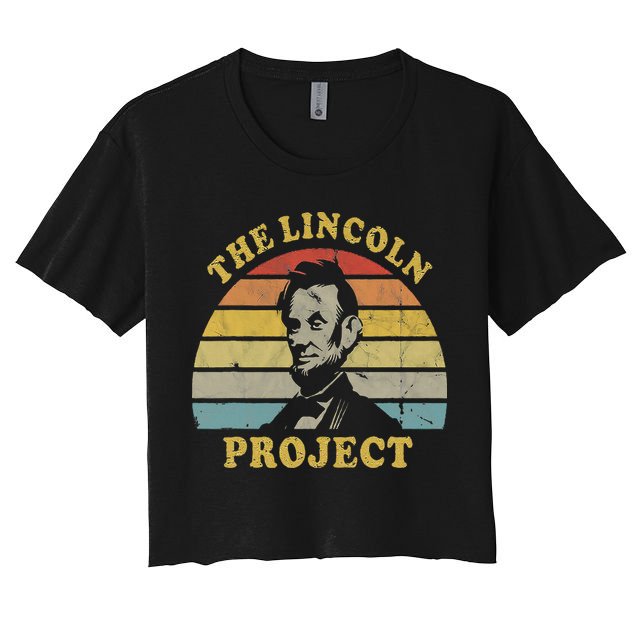 The Lincoln Project Thank You Save The USA Vintage Patriotic Women's Crop Top Tee