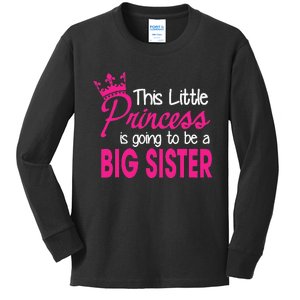 This Little Princess Is Going To Be A Big Sister Kids Long Sleeve Shirt