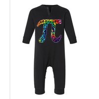 Tg Leopard Plaid Tie Dye Pi Day 3 14 Funny Math Lover Infant Fleece One Piece