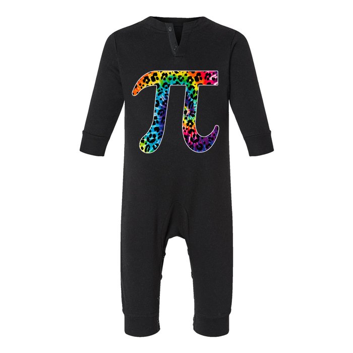 Tg Leopard Plaid Tie Dye Pi Day 3 14 Funny Math Lover Infant Fleece One Piece