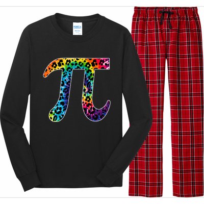 Tg Leopard Plaid Tie Dye Pi Day 3 14 Funny Math Lover Long Sleeve Pajama Set