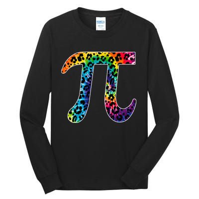 Tg Leopard Plaid Tie Dye Pi Day 3 14 Funny Math Lover Tall Long Sleeve T-Shirt