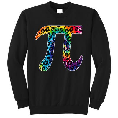 Tg Leopard Plaid Tie Dye Pi Day 3 14 Funny Math Lover Tall Sweatshirt