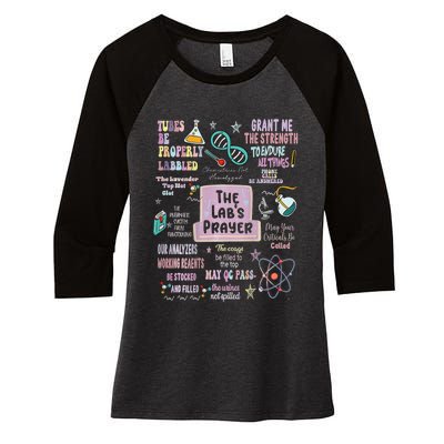 The LabS Prayer Medical Laboratory Scientist Lab Week 2024 Women's Tri-Blend 3/4-Sleeve Raglan Shirt