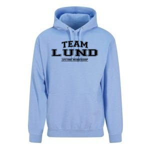 Team Lund Proud Family Surname Last Name Gift Cool Gift Unisex Surf Hoodie