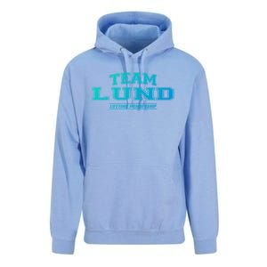 Team Lund Proud Family Surname Last Name Gift Cool Gift Unisex Surf Hoodie