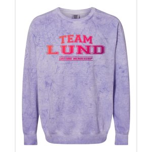 Team Lund Proud Family Surname Last Name Gift Cool Gift Colorblast Crewneck Sweatshirt