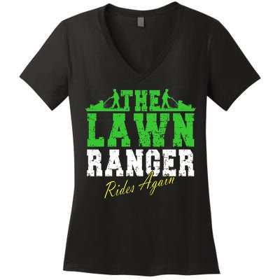 The Lawn Ranger Rides Again Lawn Mower Golf Women's V-Neck T-Shirt