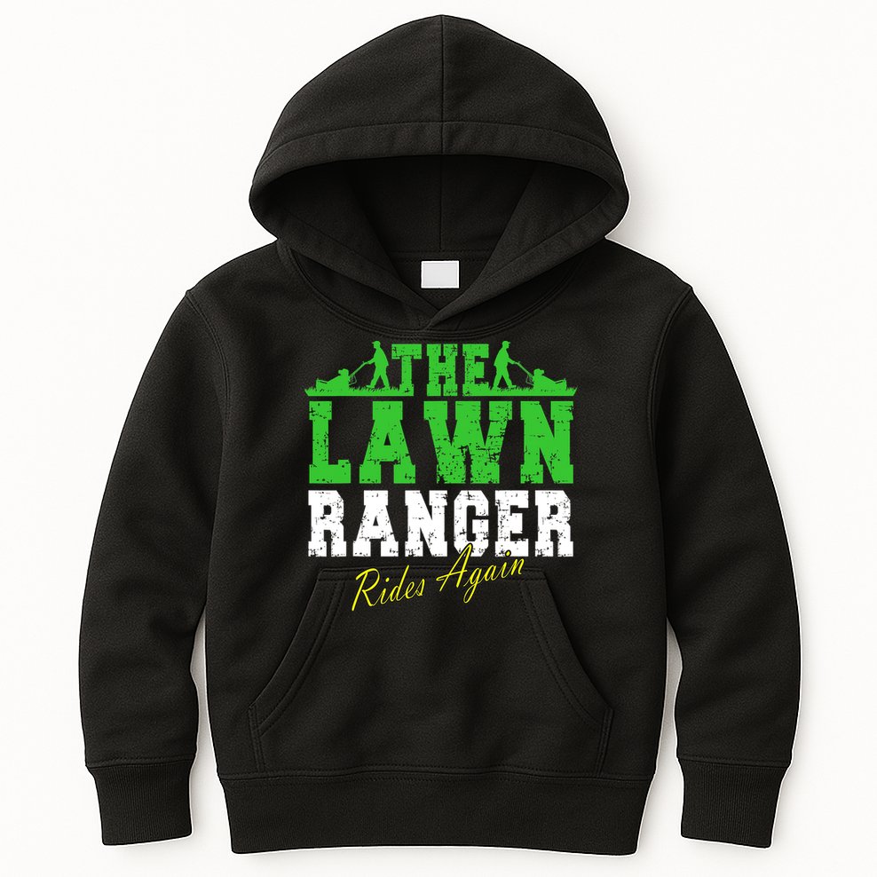 The Lawn Ranger Rides Again Lawn Mower Golf Kids Hoodie