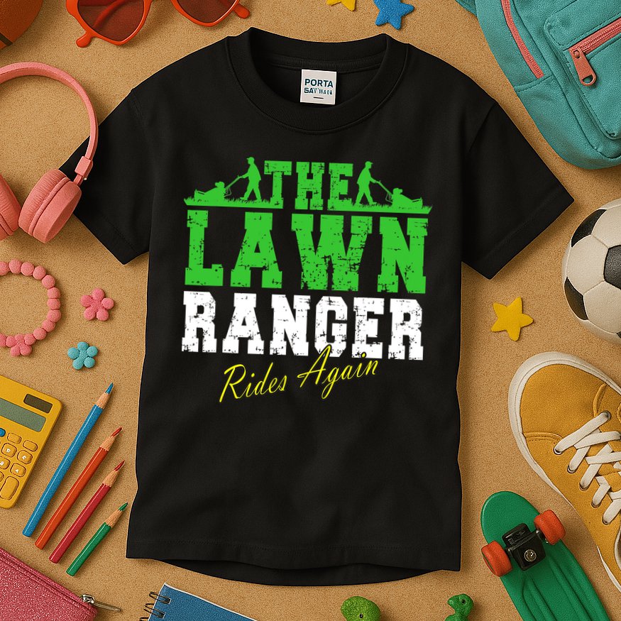 The Lawn Ranger Rides Again Lawn Mower Golf Kids T-Shirt