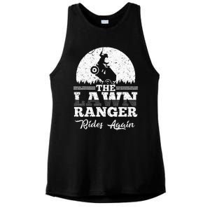 The Lawn Ranger Rides Again Cute Lawn Caretaker Ladies PosiCharge Tri-Blend Wicking Tank