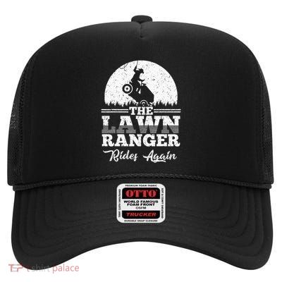 The Lawn Ranger Rides Again Cute Lawn Caretaker High Crown Mesh Back Trucker Hat