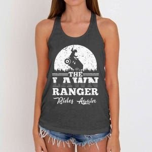 The Lawn Ranger Rides Again Cute Lawn Caretaker Women's Knotted Racerback Tank