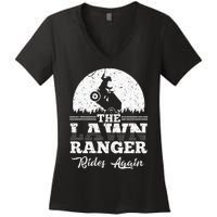 The Lawn Ranger Rides Again Cute Lawn Caretaker Women's V-Neck T-Shirt