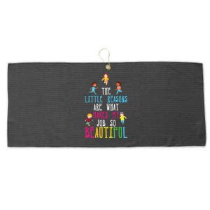 The Little Reasons Makes My Job So Beautiful Daycare Teacher Large Microfiber Waffle Golf Towel