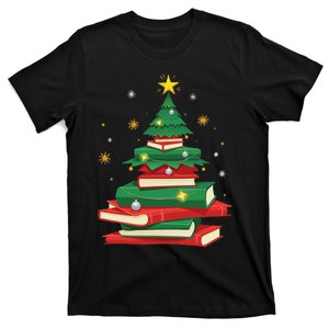 Tree Love Reading Books Librarian Women Funny Christmas T-Shirt