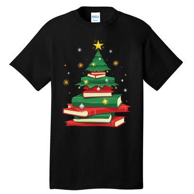 Tree Love Reading Books Librarian Women Funny Christmas Tall T-Shirt