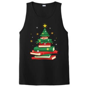 Tree Love Reading Books Librarian Women Funny Christmas PosiCharge Competitor Tank