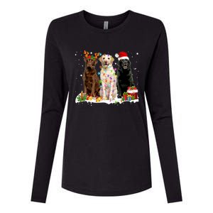 Three Labrador Retriever Xmas Labrador Retriever Lover Gift Womens Cotton Relaxed Long Sleeve T-Shirt