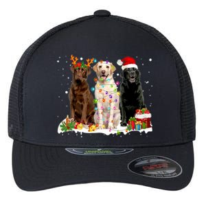 Three Labrador Retriever Xmas Labrador Retriever Lover Gift Flexfit Unipanel Trucker Cap