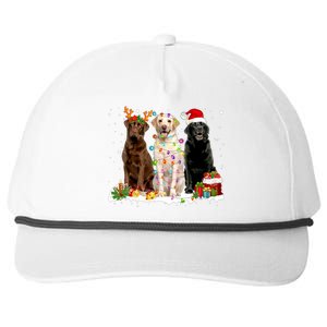 Three Labrador Retriever Xmas Labrador Retriever Lover Gift Snapback Five-Panel Rope Hat