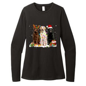 Three Labrador Retriever Xmas Labrador Retriever Lover Gift Womens CVC Long Sleeve Shirt