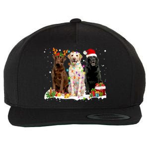 Three Labrador Retriever Xmas Labrador Retriever Lover Gift Wool Snapback Cap