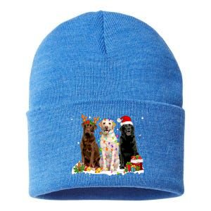 Three Labrador Retriever Xmas Labrador Retriever Lover Gift Sustainable Knit Beanie