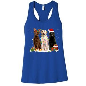 Three Labrador Retriever Xmas Labrador Retriever Lover Gift Women's Racerback Tank