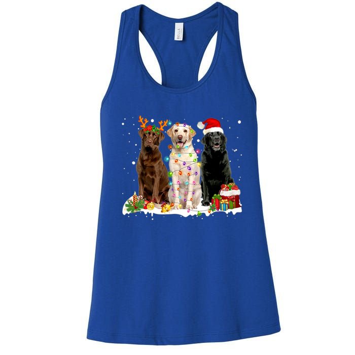 Three Labrador Retriever Xmas Labrador Retriever Lover Gift Women's Racerback Tank