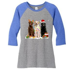 Three Labrador Retriever Xmas Labrador Retriever Lover Gift Women's Tri-Blend 3/4-Sleeve Raglan Shirt