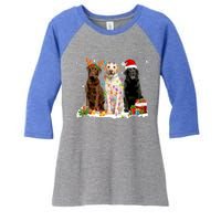 Three Labrador Retriever Xmas Labrador Retriever Lover Gift Women's Tri-Blend 3/4-Sleeve Raglan Shirt