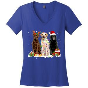 Three Labrador Retriever Xmas Labrador Retriever Lover Gift Women's V-Neck T-Shirt