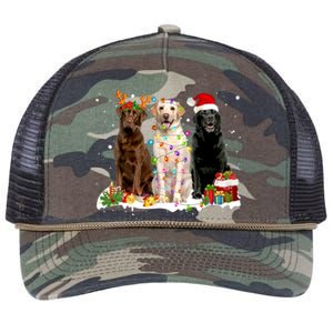 Three Labrador Retriever Xmas Labrador Retriever Lover Gift Retro Rope Trucker Hat Cap