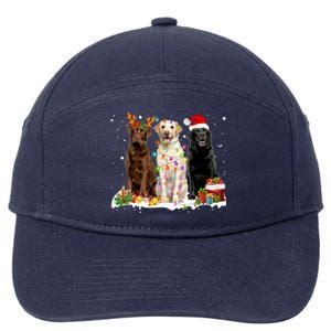 Three Labrador Retriever Xmas Labrador Retriever Lover Gift 7-Panel Snapback Hat