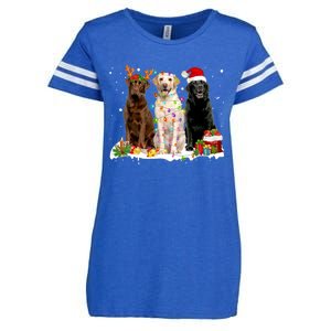 Three Labrador Retriever Xmas Labrador Retriever Lover Gift Enza Ladies Jersey Football T-Shirt