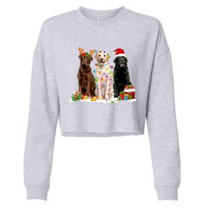 Three Labrador Retriever Xmas Labrador Retriever Lover Gift Cropped Pullover Crew