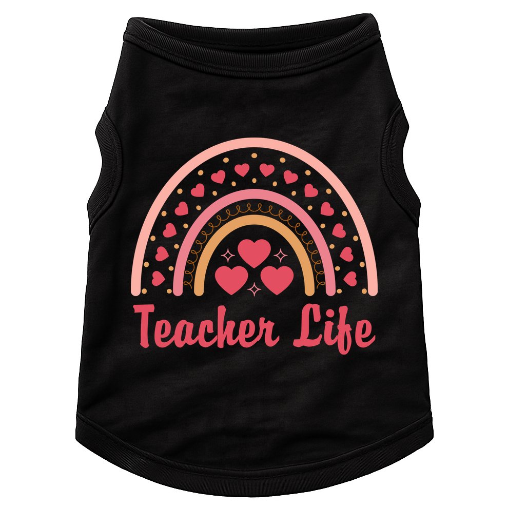 Teacher Life Rainbow Valentines Day Gift Doggie Tank