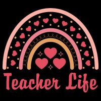 Teacher Life Rainbow Valentines Day Gift Drawstring Bag